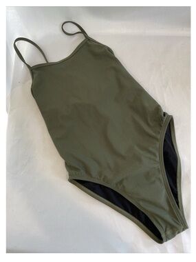 JOLYN Dayno Tie Back Swimsuit One Piece in Army Green Size 30 SPF 50+